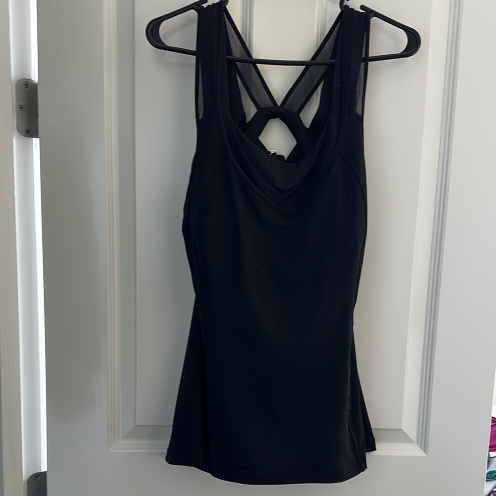 Lululemon Athletica Black Asymmetrical Backless Tank Top